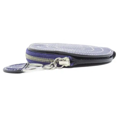 Pre-owned Hermes Navy Chevre Leather Coin Purse/coin Case ()