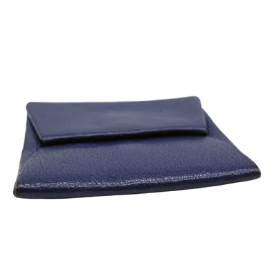 Pre-owned Hermes Navy Swift Leather Coin Purse/coin Case ()