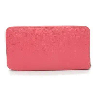 Pre-owned Hermes Pink Rose Azalee Epsom Leather Long Wallet (bi-fold) () In Pink, Rose Azalee