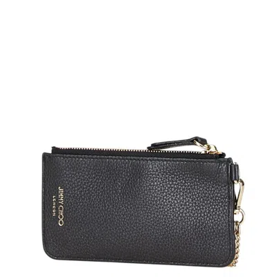 Pre-owned Jimmy Choo Black Leather Chain/shoulder Wallet ()