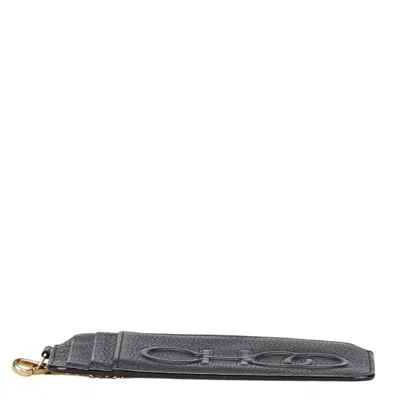 Pre-owned Jimmy Choo Black Leather Chain/shoulder Wallet ()