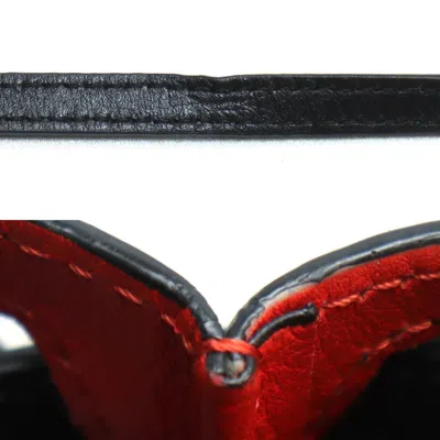 Pre-owned Loewe Black Red Color Leather Shoulder Bag () In Black, Red Color