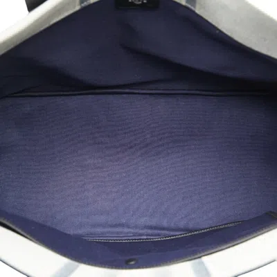 Pre-owned Loewe Gray Navy Canvas Leather Tote Bag () In Gray, Navy