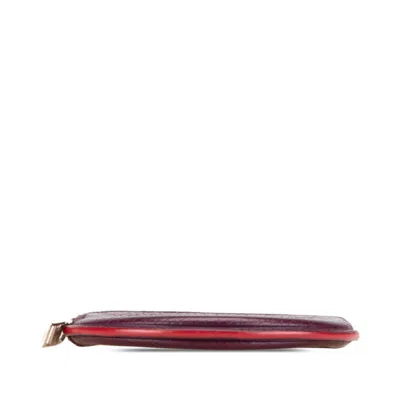 Pre-owned Loewe Purple Red Color Leather Coin Purse/coin Case () In Purple, Red Color