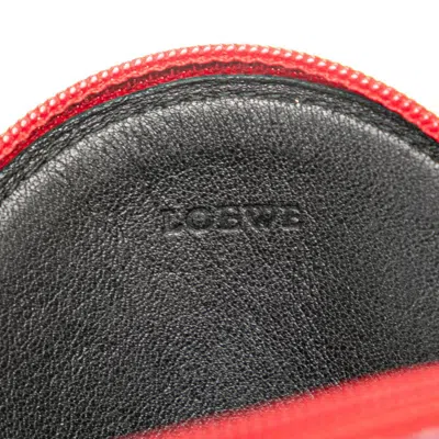Pre-owned Loewe Purple Red Color Leather Coin Purse/coin Case () In Purple, Red Color