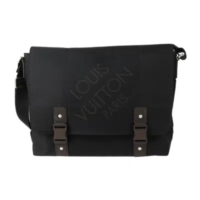 Pre-owned Louis Vuitton Black Damier Canvas Leather Messenger Bag Shoulder Bag ()