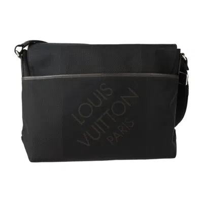 Pre-owned Louis Vuitton Black Damier Canvas Leather Messenger Bag Shoulder Bag ()