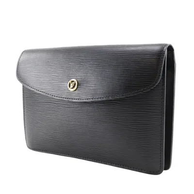 Pre-owned Louis Vuitton Black Epi Leather Clutch Bag ()