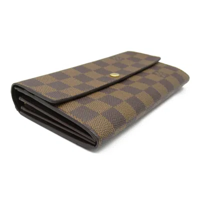Pre-owned Louis Vuitton Brown Coated Canvas Damier Canvas Pvc Wallet (bi-fold) ()