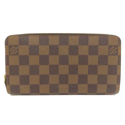 Pre-owned Louis Vuitton Brown Damier Canvas Damier Canvas Long Wallet (bi-fold) () In Brown, Damier Canvas