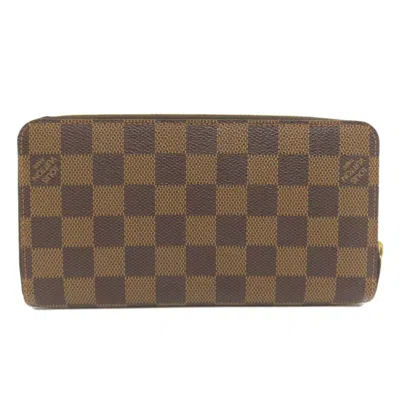 Pre-owned Louis Vuitton Brown Damier Canvas Damier Canvas Long Wallet (bi-fold) () In Brown, Damier Canvas