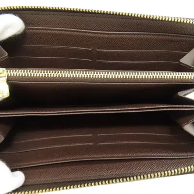Pre-owned Louis Vuitton Brown Damier Canvas Damier Canvas Long Wallet (bi-fold) () In Brown, Damier Canvas