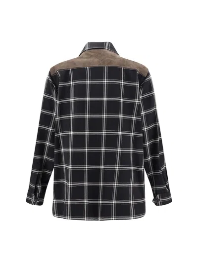 Alexander Mcqueen Men Embroidered Cotton Shirt In Brown