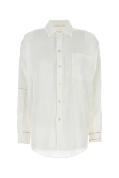 Marni Camicia In Lino Bianco Donna
