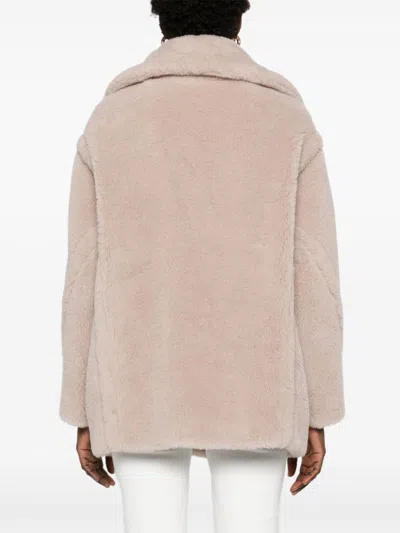 Max Mara Womens Olga Notch-lapel Oversized Alpaca-blend Wool Jacket Sabbia