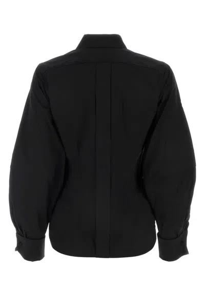 Max Mara Camicia Pagina In Popeline Stretch Nero Donna