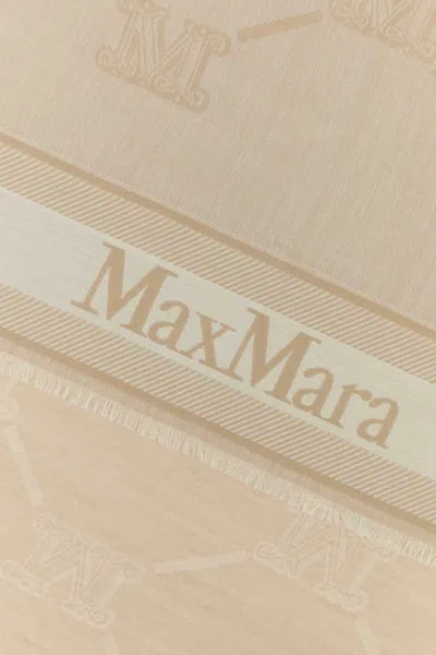 Max Mara Wool Blend Scarf With Embroidered Fringe Detail