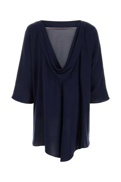 Max Mara Midnight Blue Triacetate Blend Ferro Blouse
