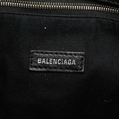 Pre-owned Balenciaga Black White Canvas Handbag Shoulder Bag () In Black, White