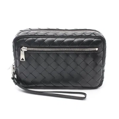 Pre-owned Bottega Veneta Black Leather Clutch Bag Pouch ()