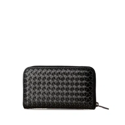 Pre-owned Bottega Veneta Black Leather Long Wallet (bi-fold) ()