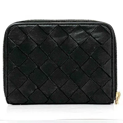 Pre-owned Bottega Veneta Black Leather Coin Purse/coin Case ()