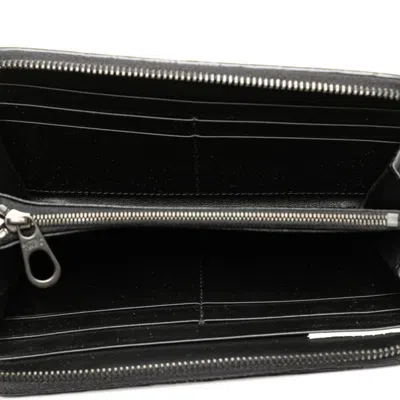 Pre-owned Bottega Veneta Black Leather Long Wallet (bi-fold) ()