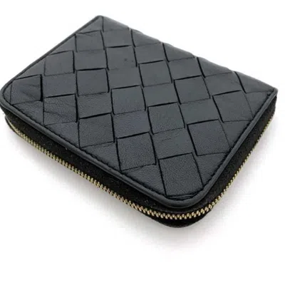 Pre-owned Bottega Veneta Black Leather Coin Purse/coin Case ()