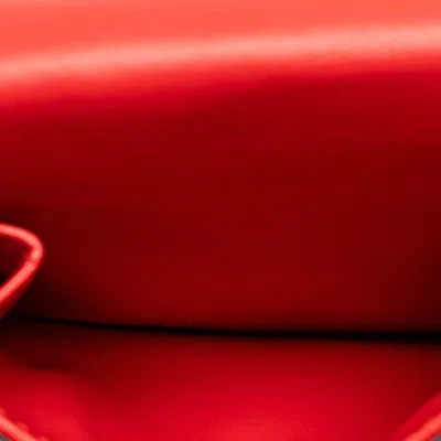 Pre-owned Bottega Veneta Red Color Leather Wallet (tri-fold) ()