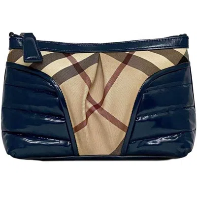 Pre-owned Burberry Beige Pvc Leather Clutch Bag Pouch ()