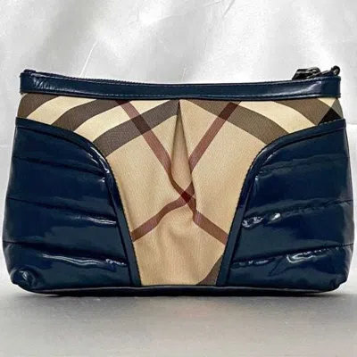 Pre-owned Burberry Beige Pvc Leather Clutch Bag Pouch ()