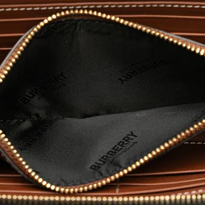 Pre-owned Burberry Black Gray Canvas Leather Coin Purse/coin Case () In Black, Gray