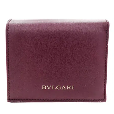 Pre-owned Bvlgari Bordeaux Leather Wallet (bi-fold) ()