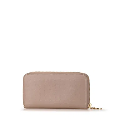 Pre-owned Bvlgari Beige Leather Long Wallet (bi-fold) ()
