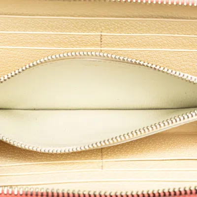 Pre-owned Bvlgari Logomania Pink White Canvas Leather Long Wallet (bi-fold) () In Pink, White