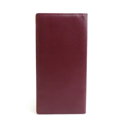 Pre-owned Cartier Bordeaux Leather Bill Wallet (bi-fold) ()