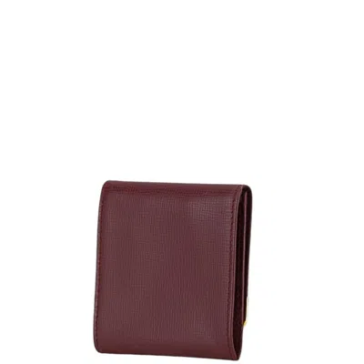 Pre-owned Cartier Bordeaux Wine Red Leather Coin Purse/coin Case () In Bordeaux, Wine Red