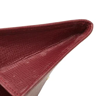Pre-owned Cartier Bordeaux Wine Red Leather Coin Purse/coin Case () In Bordeaux, Wine Red