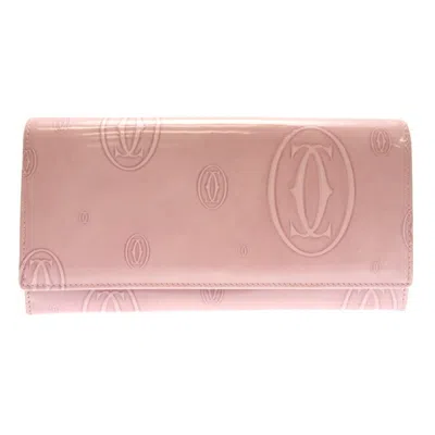 Pre-owned Cartier Pink Leather Long Wallet (bi-fold) ()