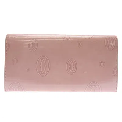 Pre-owned Cartier Pink Leather Long Wallet (bi-fold) ()