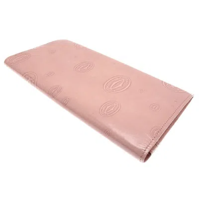 Pre-owned Cartier Pink Leather Long Wallet (bi-fold) ()