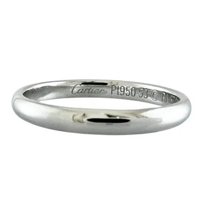 Pre-owned Cartier Silver Platinum 950 Band Ring ()