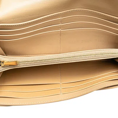 Pre-owned Celine Beige Leather Long Wallet (bi-fold) ()