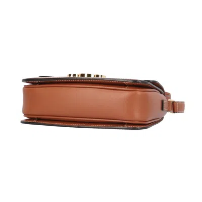 Pre-owned Celine Brown White Coated Canvas Leather Shoulder Bag () In Brown, White