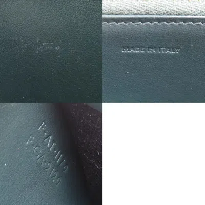 Pre-owned Celine Dark Green Leather Long Wallet (bi-fold) ()