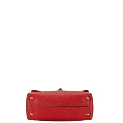 Pre-owned Celine Red Color Leather Handbag Shoulder Bag ()