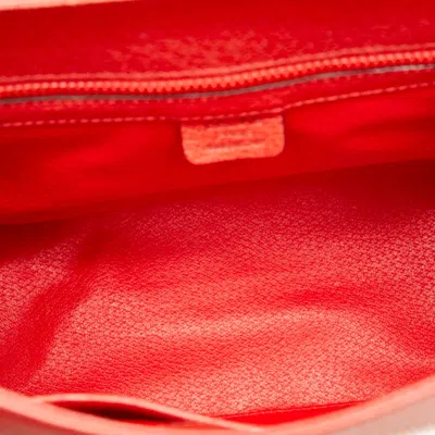 Pre-owned Celine Red Color Leather Handbag Shoulder Bag ()