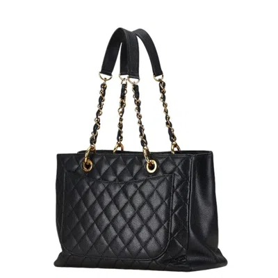 Pre-owned Chanel Black Caviar Leather Shoulder Bag Tote Bag ()