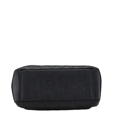 Pre-owned Chanel Black Caviar Leather Shoulder Bag Tote Bag ()