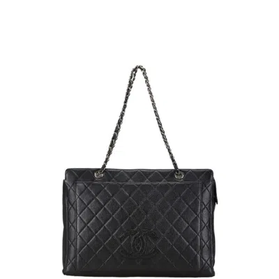 Pre-owned Chanel Black Caviar Leather Tote Bag ()